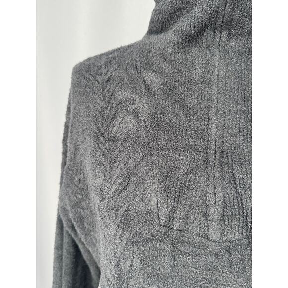 Barefoot Dreams Sweater Womens XS Gray CozyChic Mock Neck 1/4 Zip Pullover - Picture 8 of 14